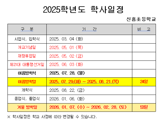 학사일정